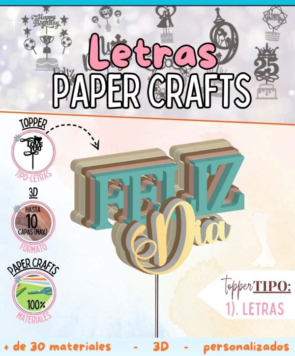 topper 3d letras
