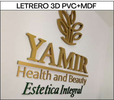 letrero 3d pvc+mdf
