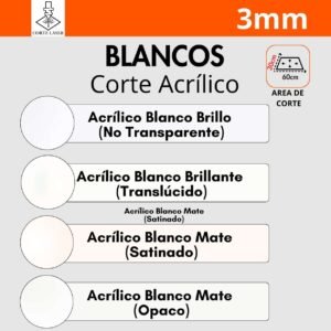 Blancos Placa 3mm de (60x30cm)