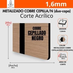 Colores Metalizado Cobre Cepillado/Negro (60x30cm)