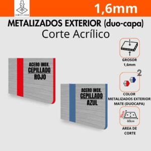 Colores Metalizados Cepillado Exterior 1,6mm (60x30cm)