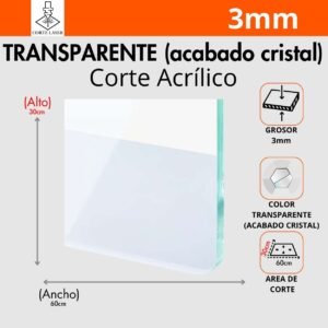 Transparente acabado cristal Placa de (60x30cm)