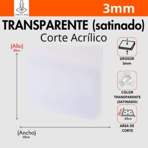 Transparente satinado Placa de (60x30cm)
