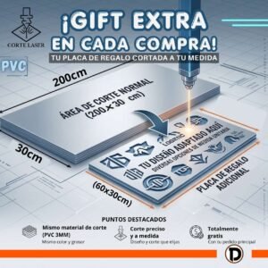 Placa PVC gratis (60x30CM)
