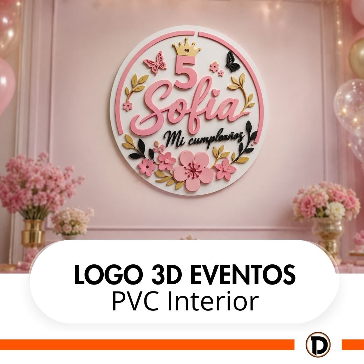 Logo 3D Eventos (55x55cm)