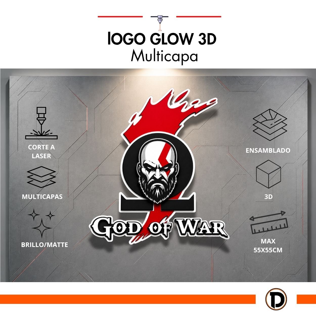 Logo GLOW 3D (55x55cm) - Imagen 2