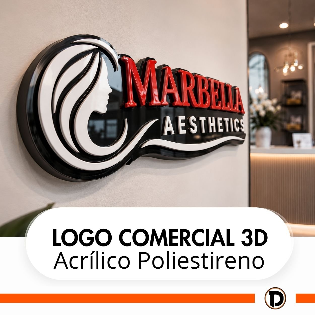 Logo Comercial 3D (140x50cm)