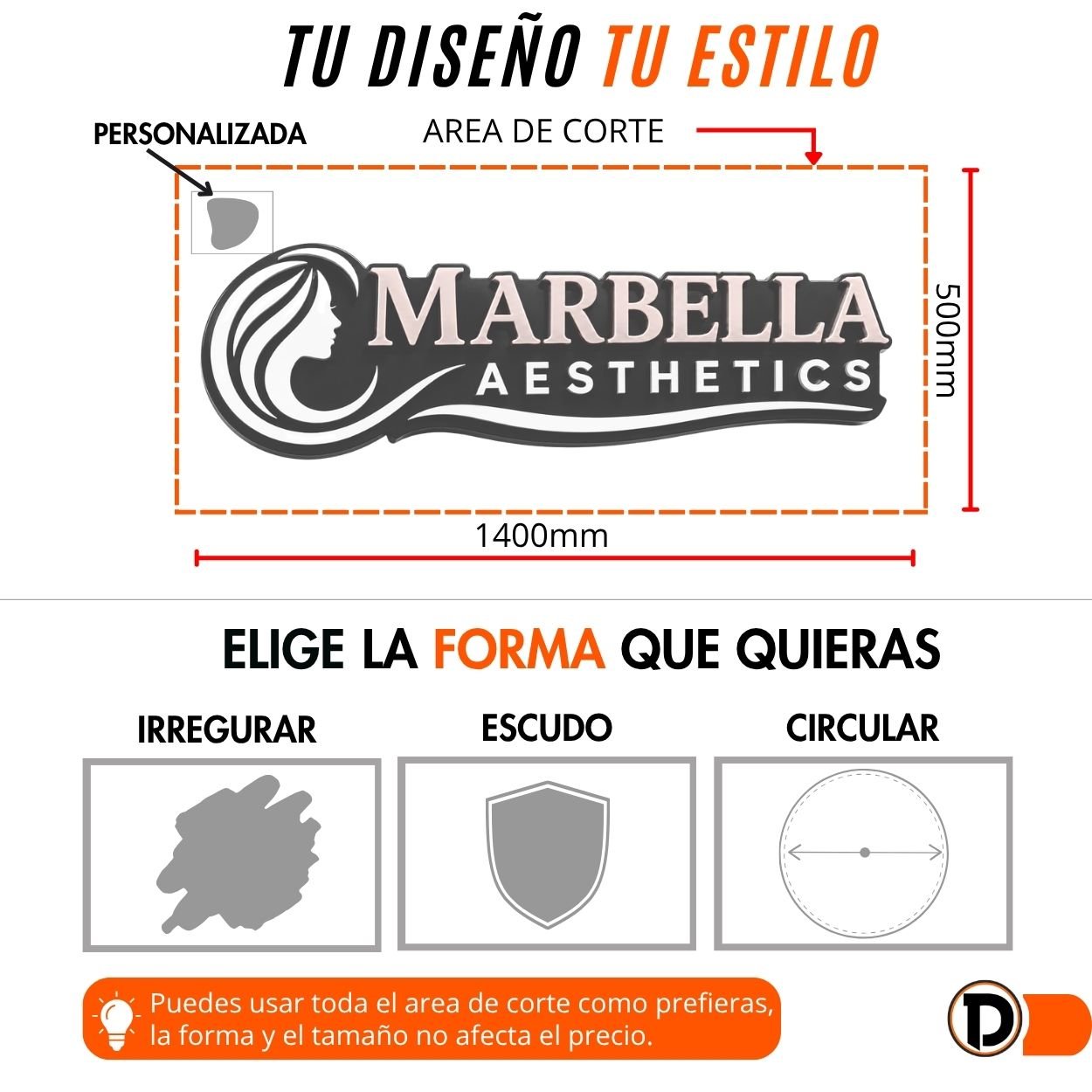 Logo Comercial 3D (140x50cm) - Imagen 3