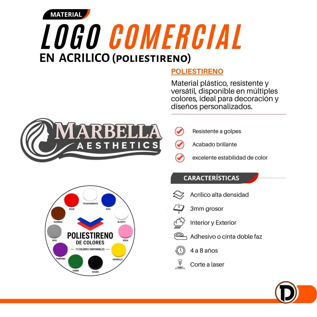 Logo Comercial 3D (140x50cm) - Imagen 4