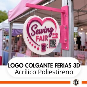 Logo Colgante ferias 3D (55x55cm)