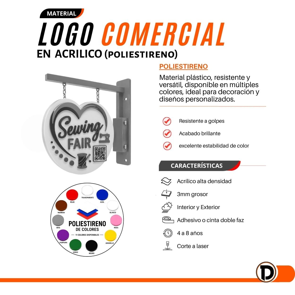 Logo Colgante ferias 3D (55x55cm) - Imagen 4