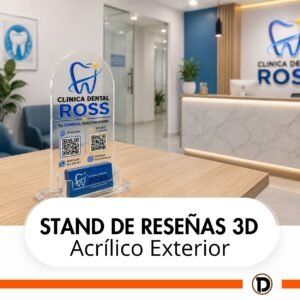 Stand de Reseñas 3D (60x30cm)