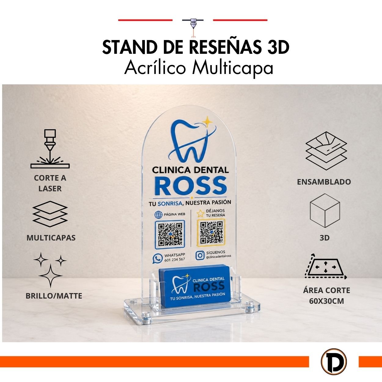 Stand de ReseƱas 3D (60x30cm) - Imagen 2