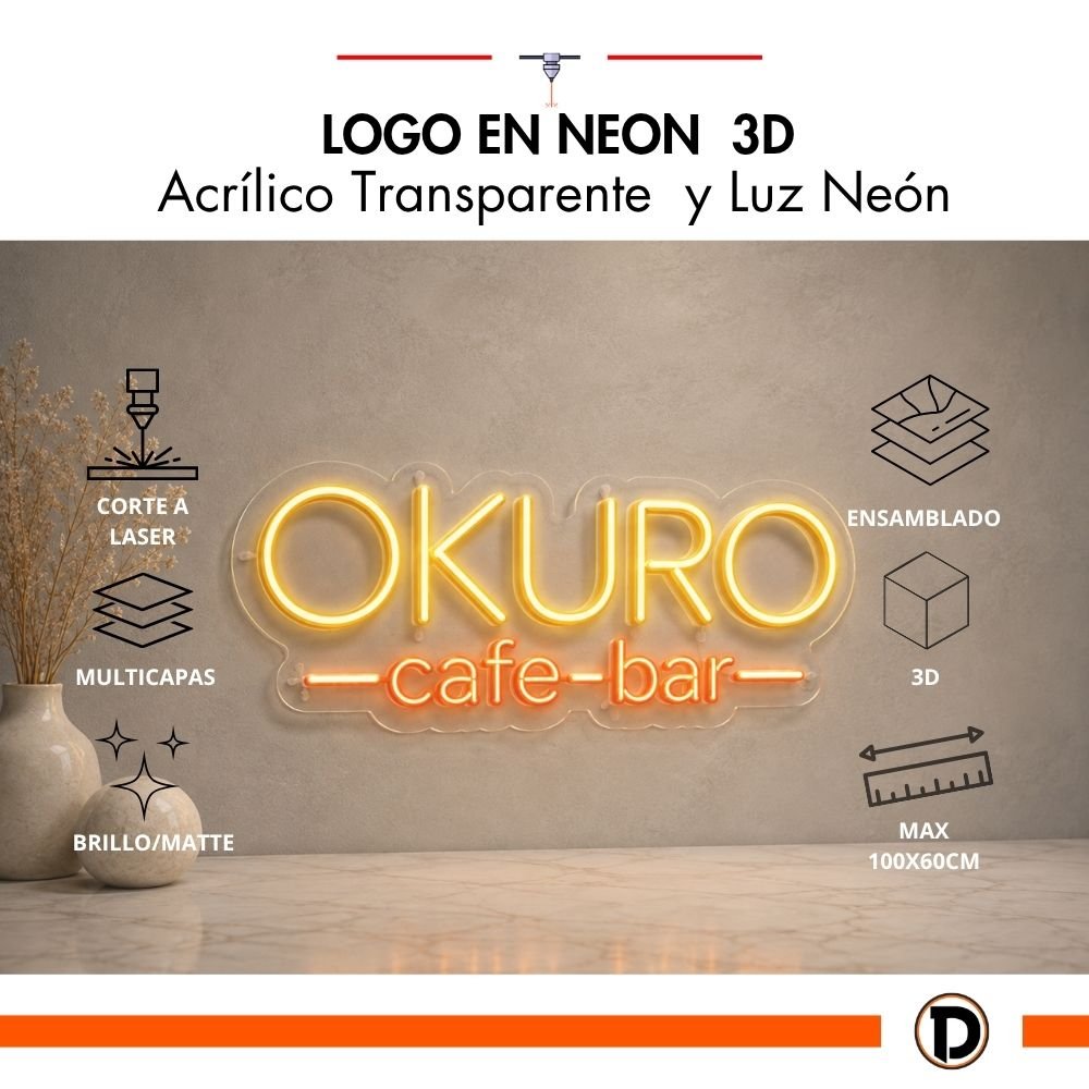 Logo Neón 3D (100x60cm) - Imagen 2
