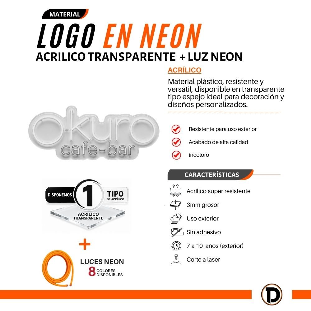 Logo Neón 3D (100x60cm) - Imagen 3