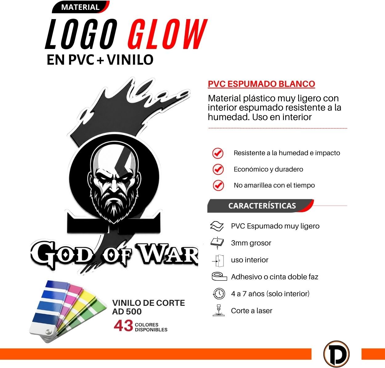 Logo GLOW 3D (55x55cm) - Imagen 4
