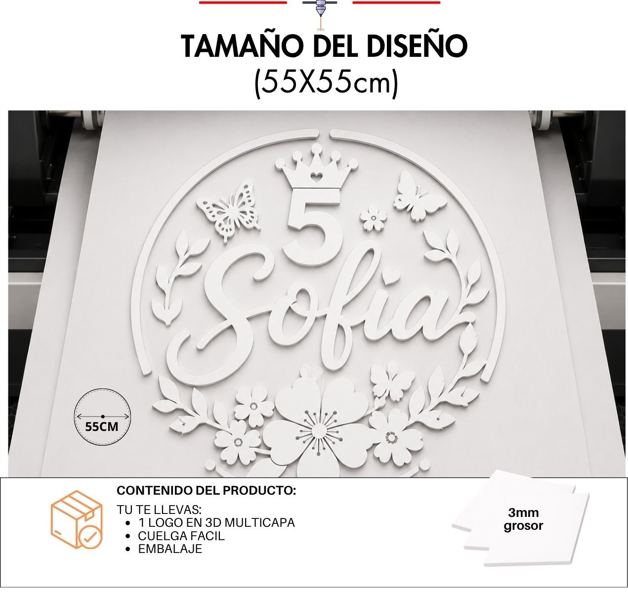 Logo 3D Eventos (55x55cm) - Imagen 4