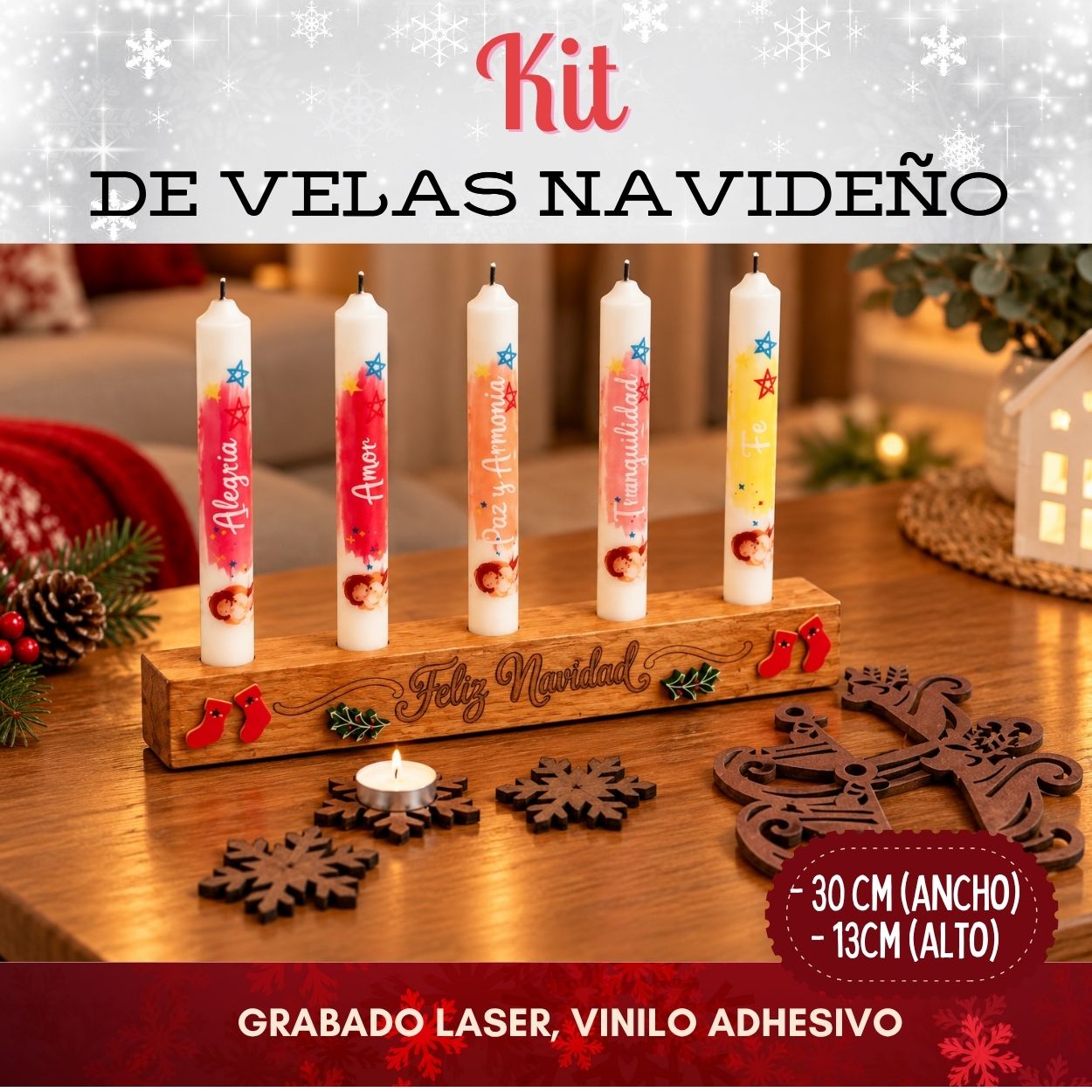 kit de velas xl navideño