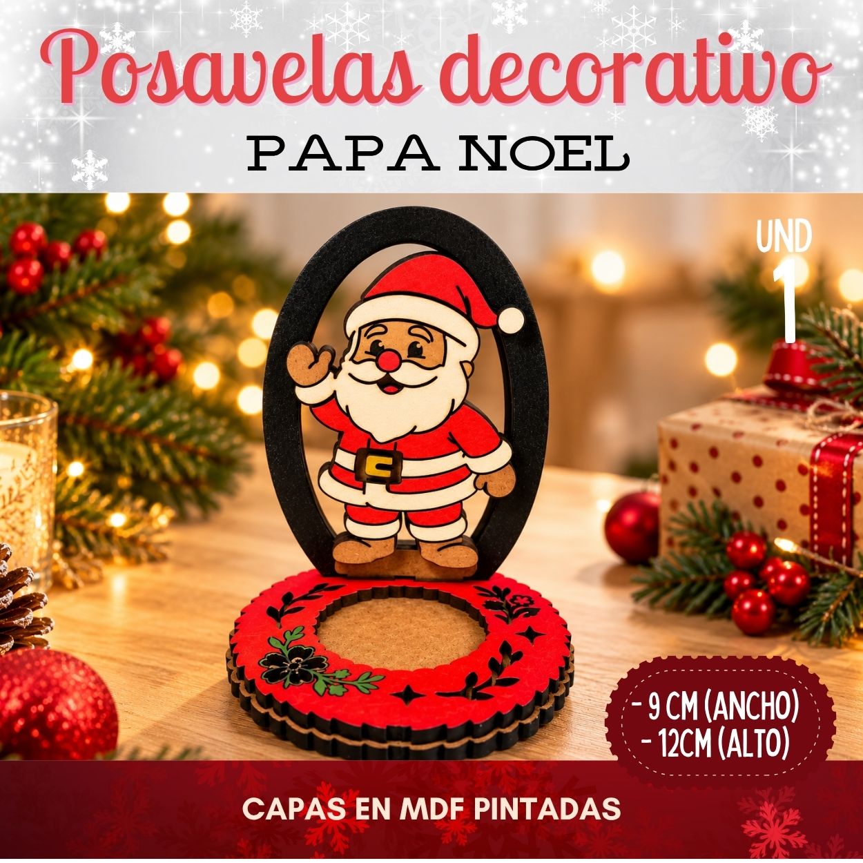 posavelas decorativo papa noele