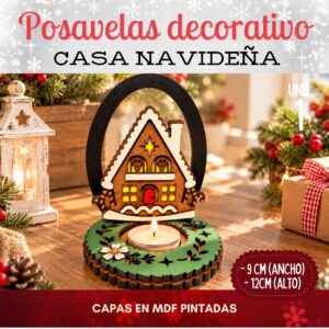 Posavelas Decorativo Casa Navideña