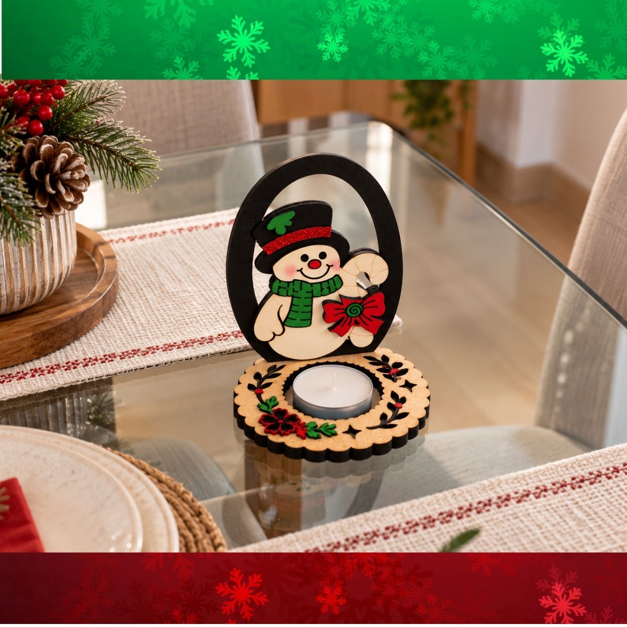 Posavelas Decorativo Muñeco de Nieve - Imagen 2