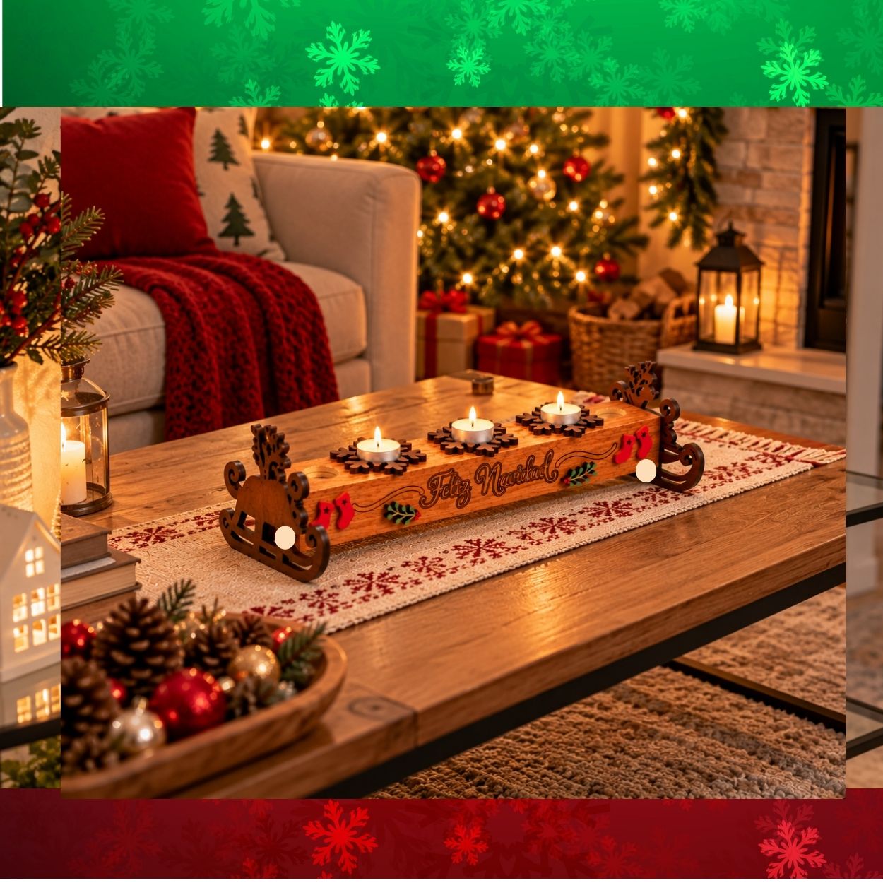 Posavelas Decorativo Lumi Papa Noel - Imagen 3