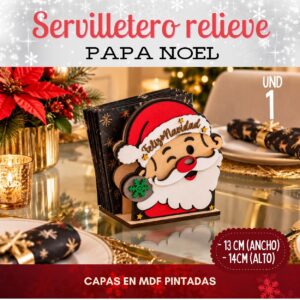 Servilletero Relieve Papa Noel